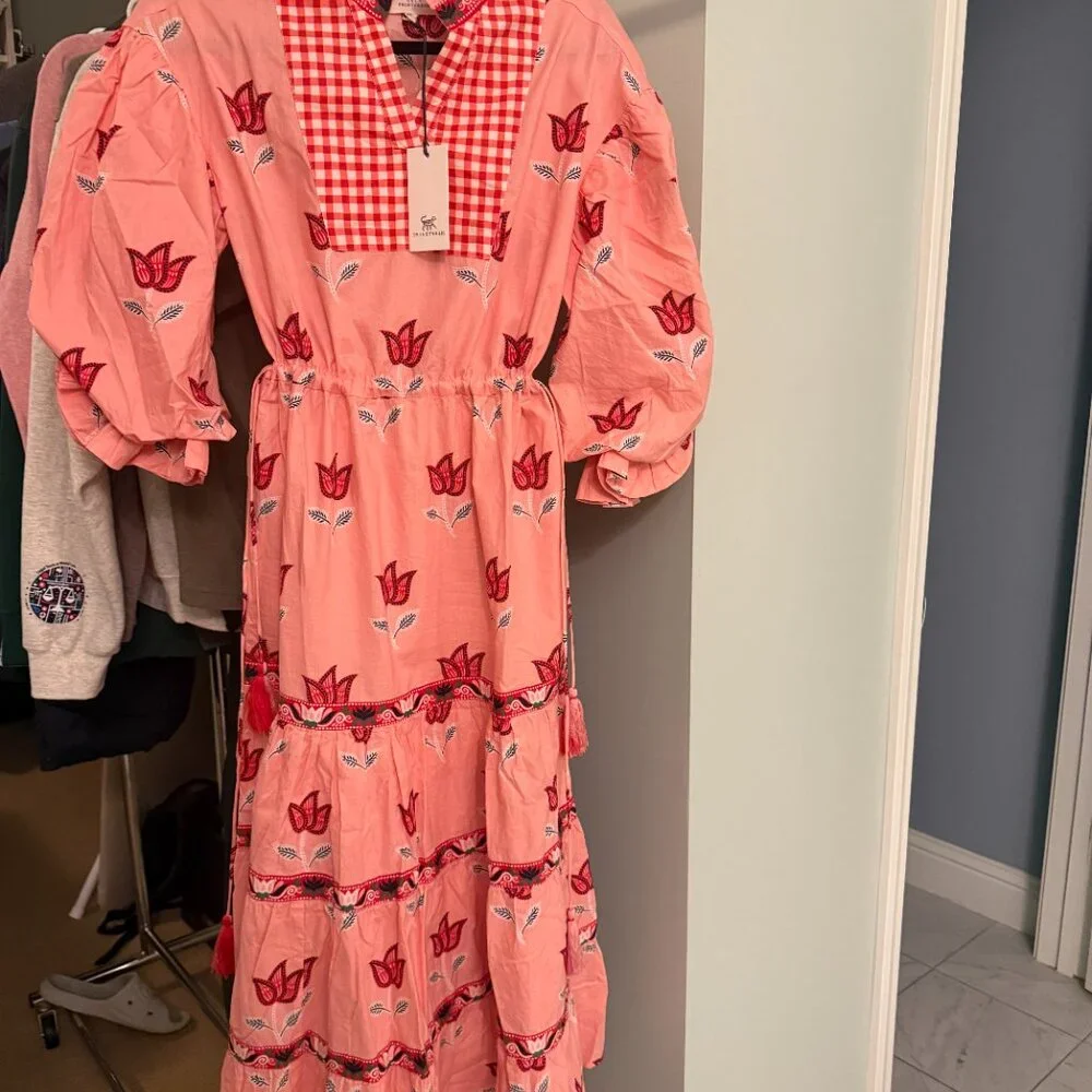 Tulip Bloom - Coconut Café Dress - French Pink - XS PRINTFRESH- NWT - Picture 2 of 4